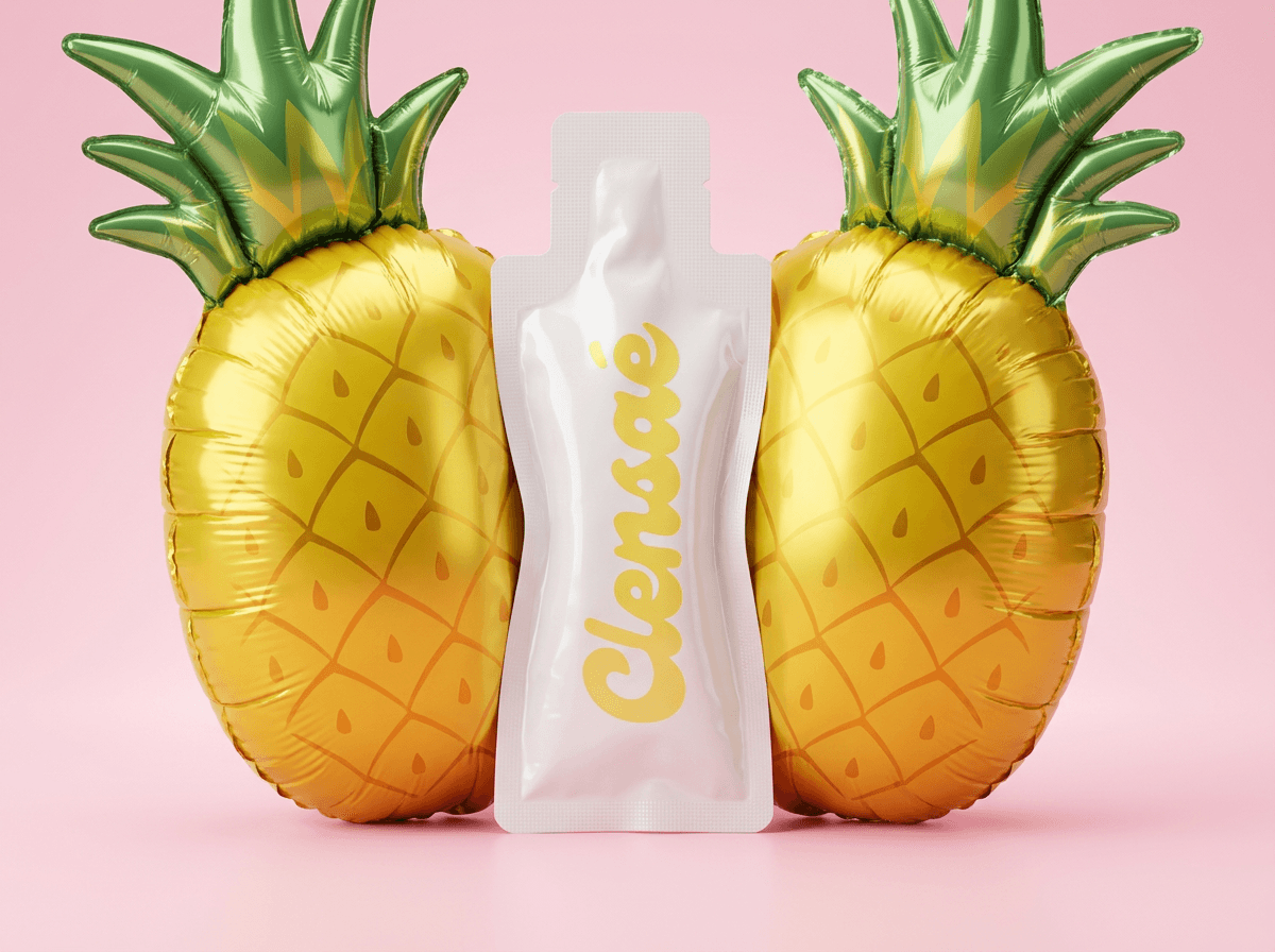 Clensaé pineapple cider sachet product shot.